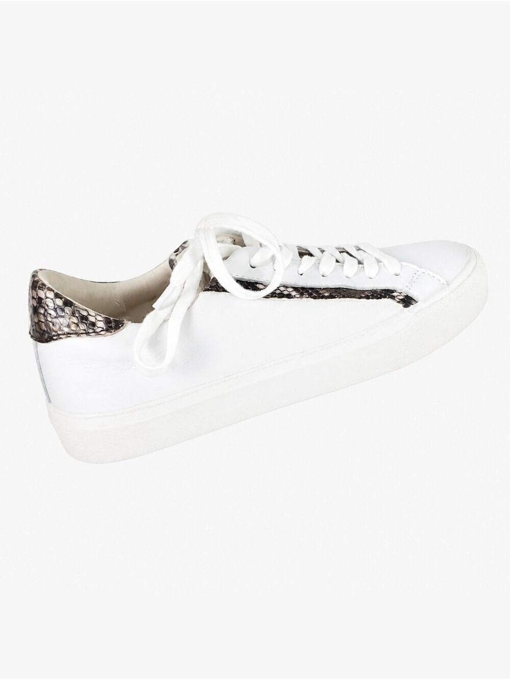 Madewell White Brown Snake Print Leather Sneakers Women's Size 6